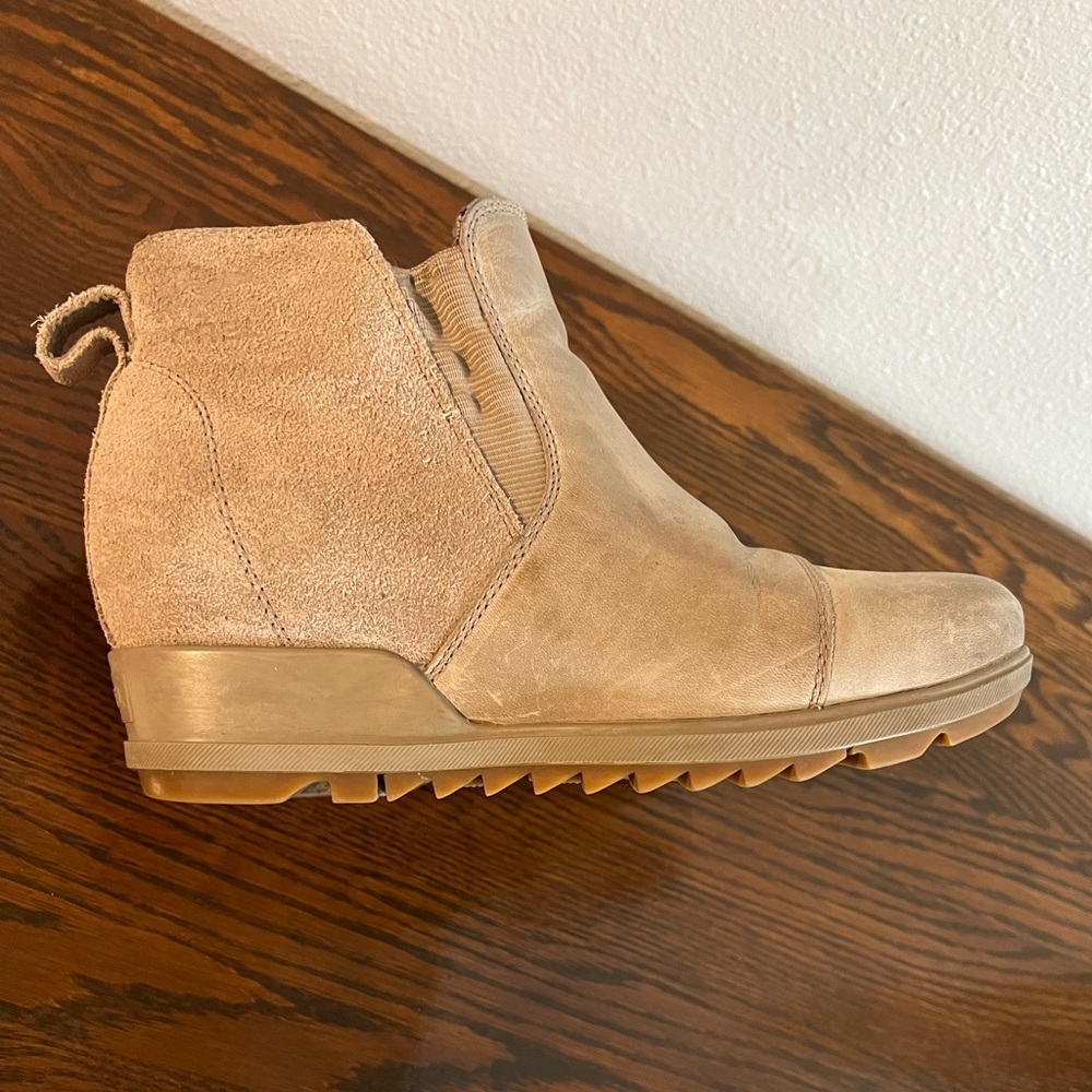 Sorel Womens Evie Pull On Boots Brown Leather Size 6.5 used pre owned condition - Picture 5 of 7